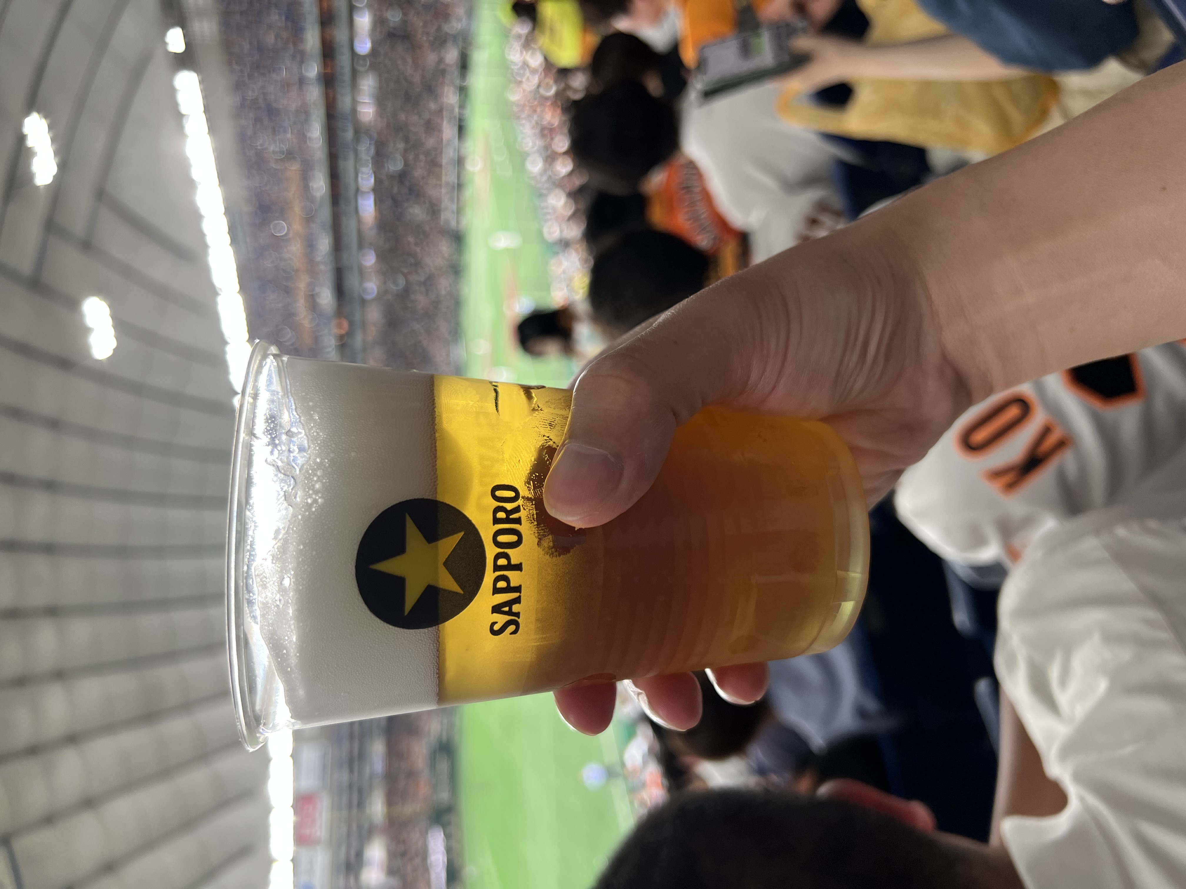 Sapporo beer in a plastic cup at Tokyo Dome